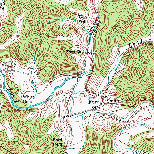 Topographic Map of Short Run, WV