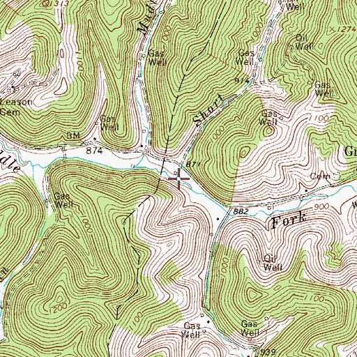 Topographic Map of Short Run, WV