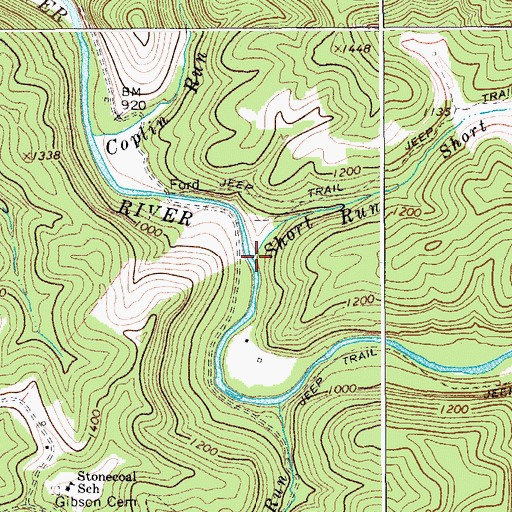 Topographic Map of Short Run, WV