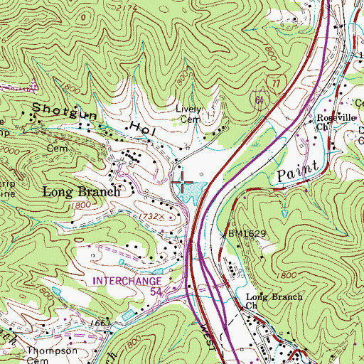 Topographic Map of Shotgun Hollow, WV