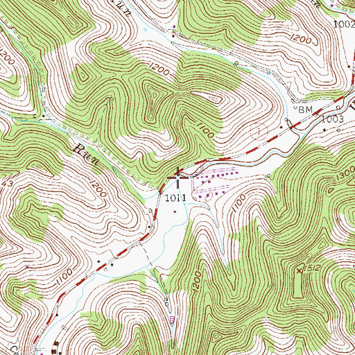 Topographic Map of Shriver Run, WV
