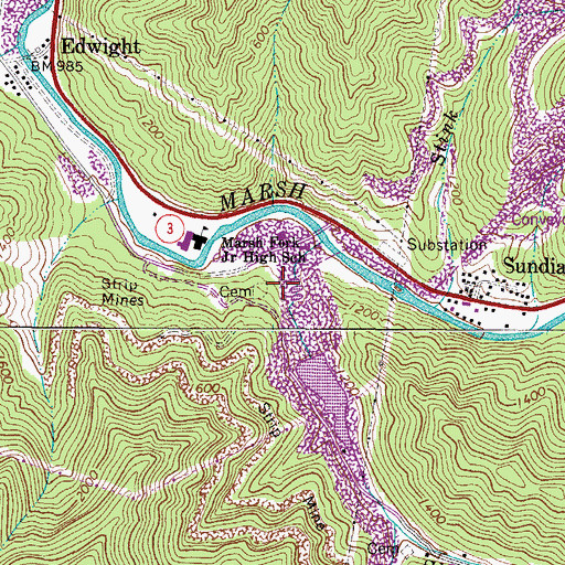 Topographic Map of Shumate Chapel, WV