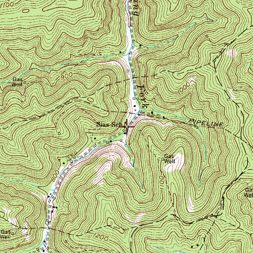 Topographic Map of Sias School (historical), WV