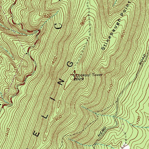Topographic Map of Sideling Hill, WV