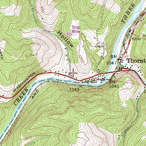 Topographic Map of Siggens Hollow, WV