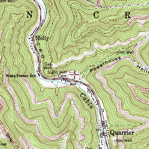 Topographic Map of Sight Hill Cemetery, WV