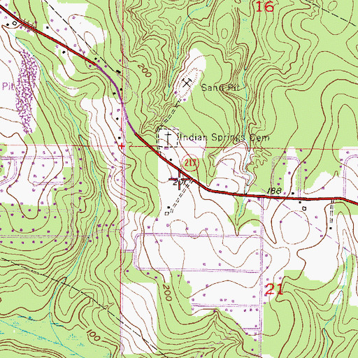 Topographic Map of Indian Springs Christian School, AL