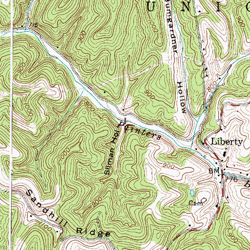 Topographic Map of Sillman Hollow, WV