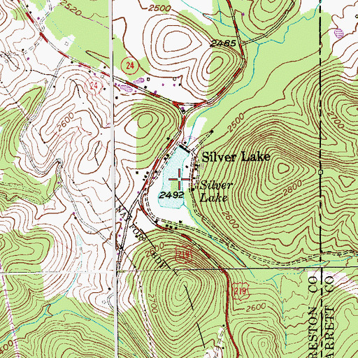 Topographic Map of Silver Lake, WV