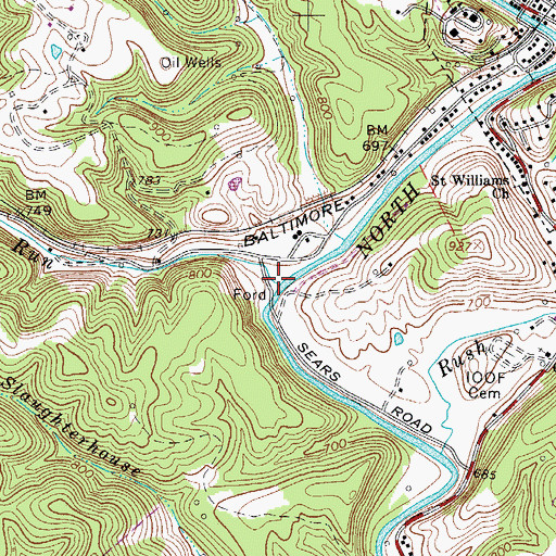 Topographic Map of Silver Run, WV
