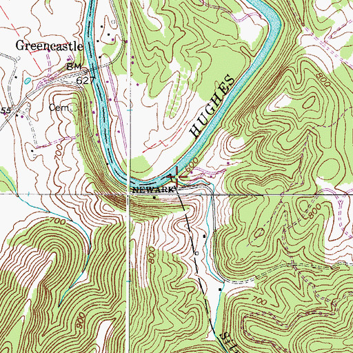 Topographic Map of Silver Run, WV