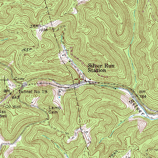 Topographic Map of Silver Run Station, WV