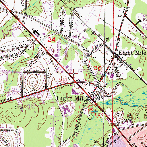 Topographic Map of John F Fagerstrom Municipal Park, AL