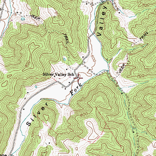 Topographic Map of Silver Valley School (historical), WV