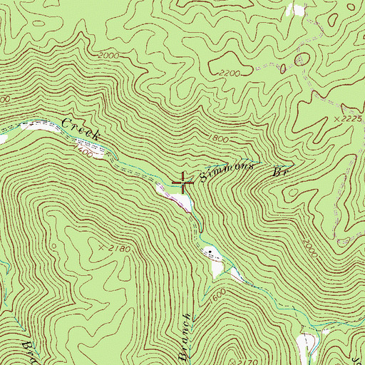 Topographic Map of Simmons Branch, WV
