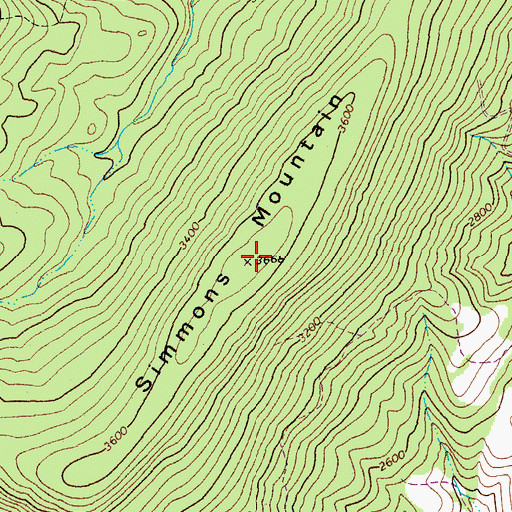 Topographic Map of Simmons Mountain, WV