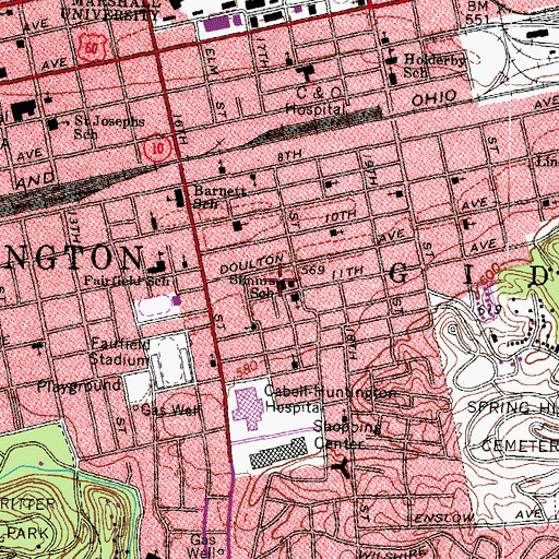 Topographic Map of Simms School (historical), WV