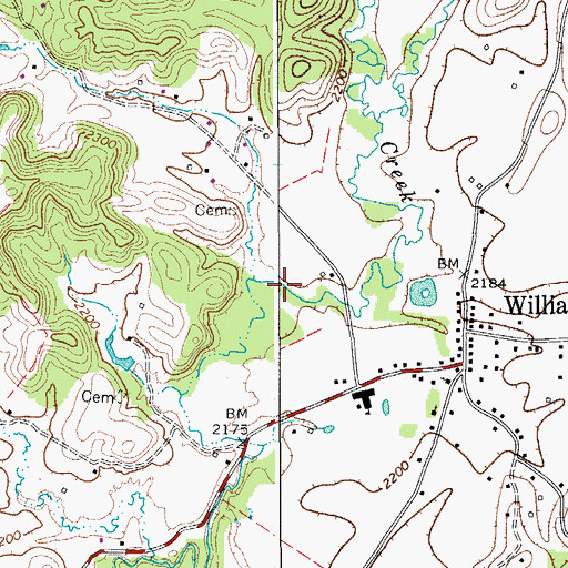 Topographic Map of Sinking Creek, WV