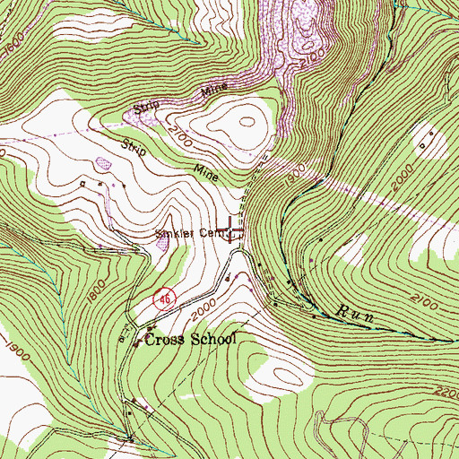 Topographic Map of Sinkler Cemetery, WV
