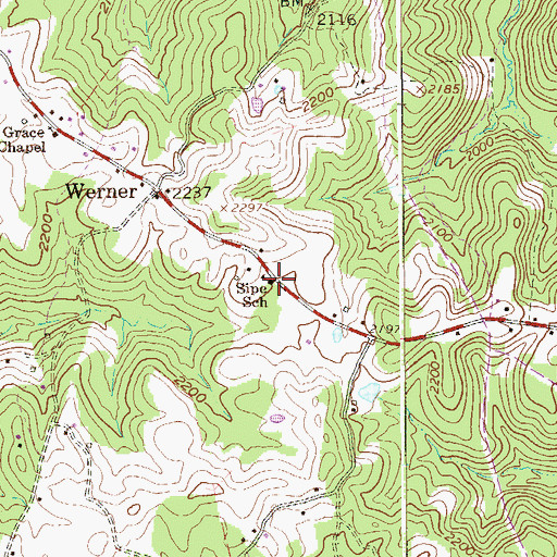 Topographic Map of Sipe School (historical), WV