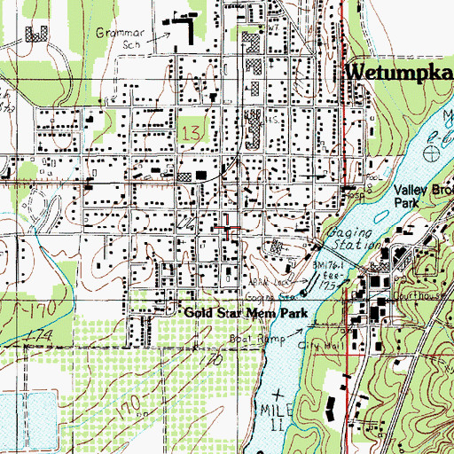 Topographic Map of Wetumpka Church of Christ, AL