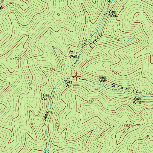 Topographic Map of Sixmile Hollow, WV