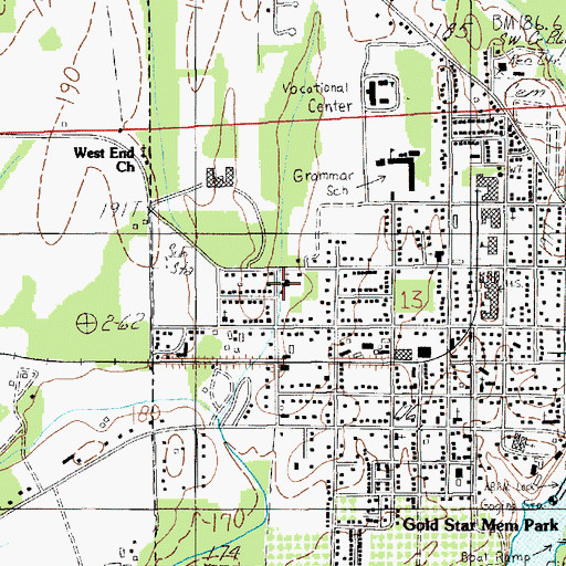 Topographic Map of Bethel Assembly of God Church, AL