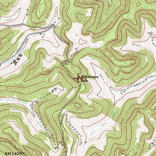 Topographic Map of Skidmore School (historical), WV