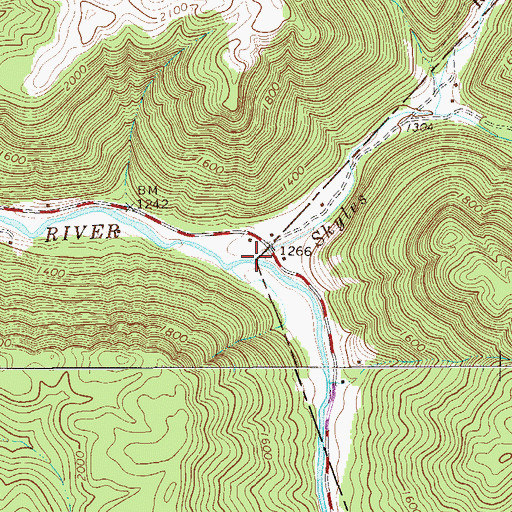 Topographic Map of Skyles Creek, WV