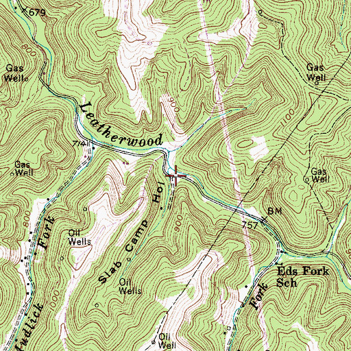 Topographic Map of Slab Camp Hollow, WV