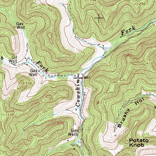 Topographic Map of Slab Fork, WV
