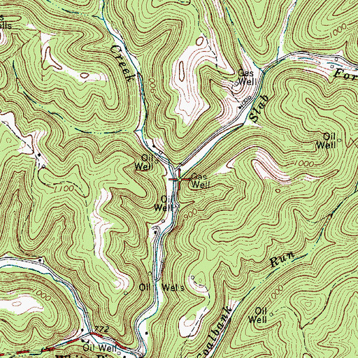 Topographic Map of Slab Fork, WV