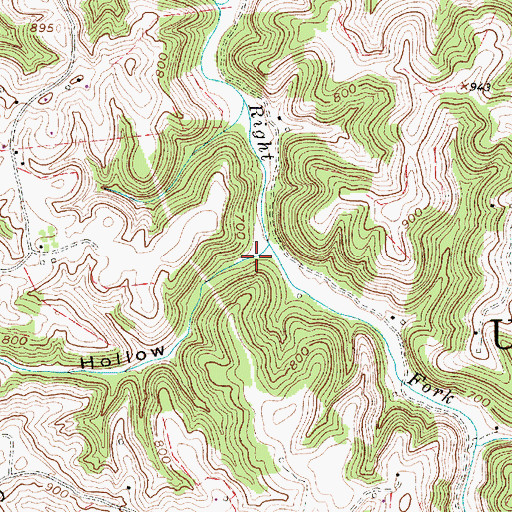 Topographic Map of Slab Hollow, WV