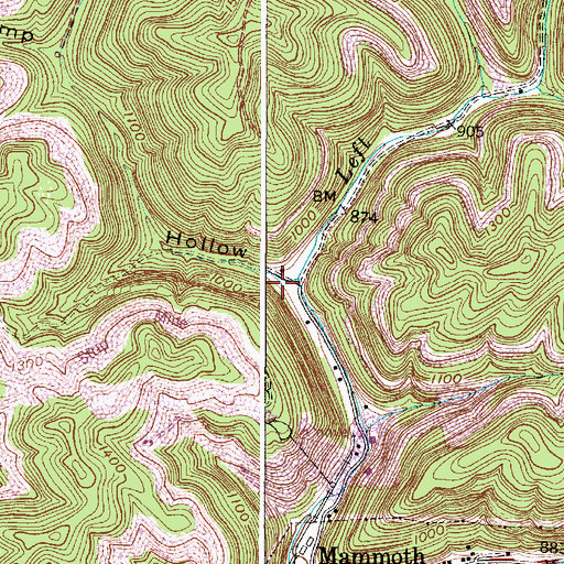 Topographic Map of Slabcamp Hollow, WV