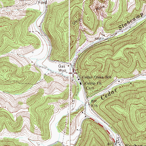 Topographic Map of Slabcamp Run, WV