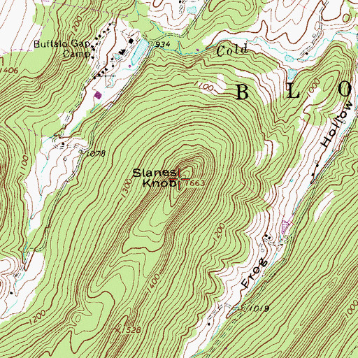 Topographic Map of Slanes Knob, WV