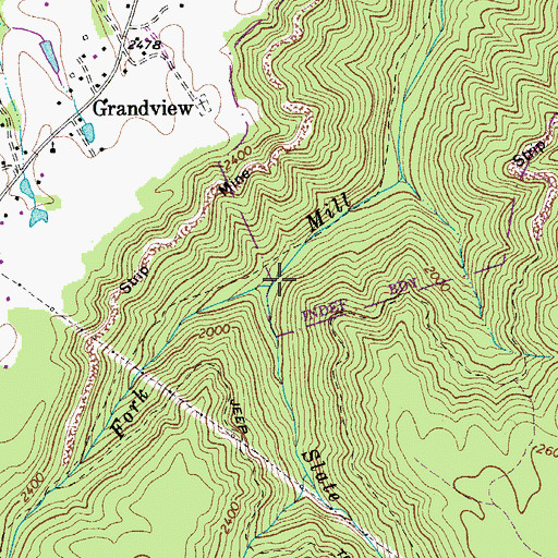 Topographic Map of Slate Fork, WV