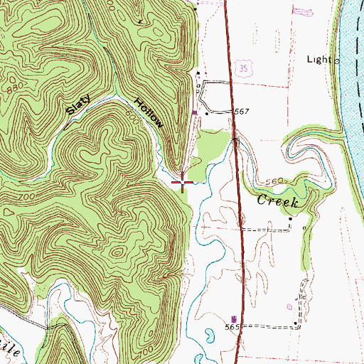Topographic Map of Slaty Hollow, WV