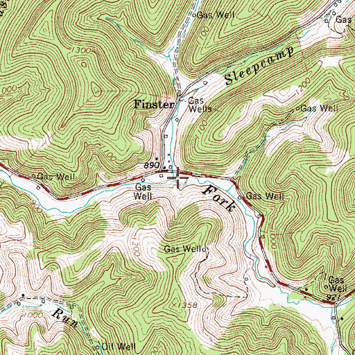 Topographic Map of Sleepcamp Run, WV
