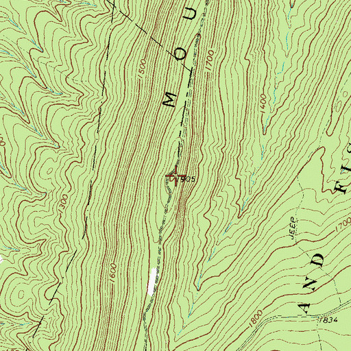 Topographic Map of Sleepy Creek Mountain, WV