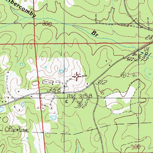 Topographic Map of Green Cemetery, AL