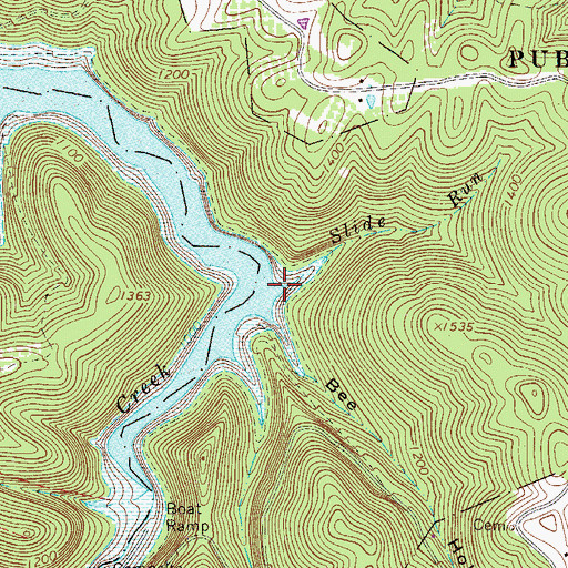 Topographic Map of Slide Run, WV