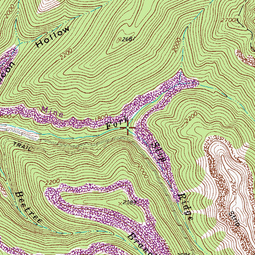 Topographic Map of Slip Ridge Branch, WV