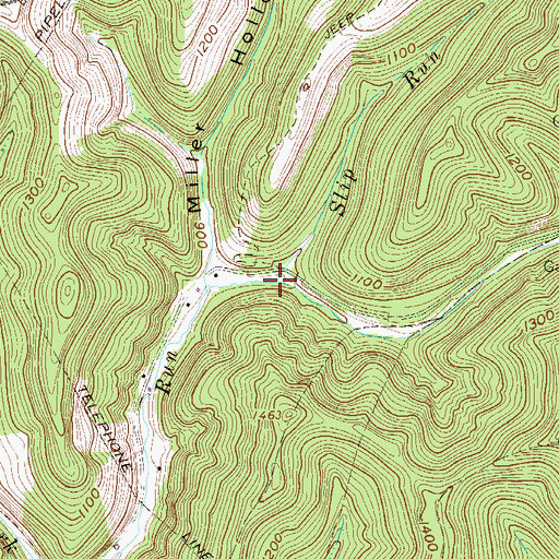 Topographic Map of Slip Run, WV
