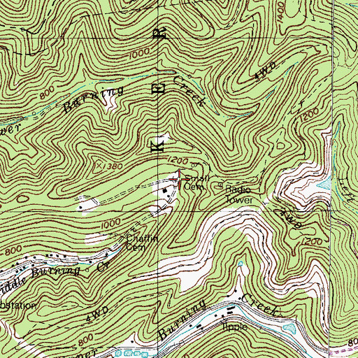 Topographic Map of Small Cemetery, WV