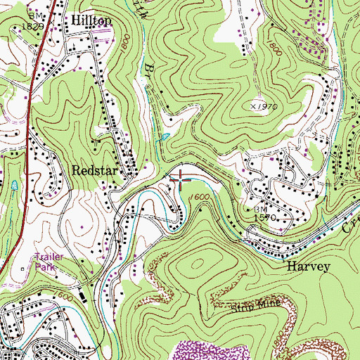 Topographic Map of Smith Branch, WV