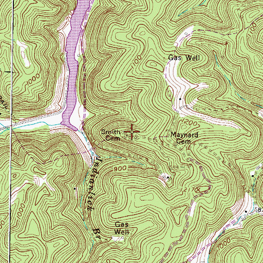 Topographic Map of Smith Cemetery, WV