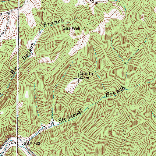 Topographic Map of Smith Cemetery, WV
