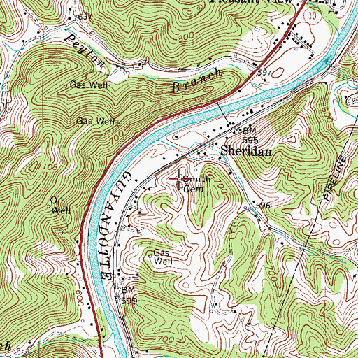 Topographic Map of Smith Cemetery, WV