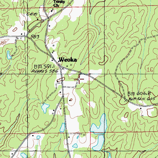 Topographic Map of Weoka Junior High School (historical), AL